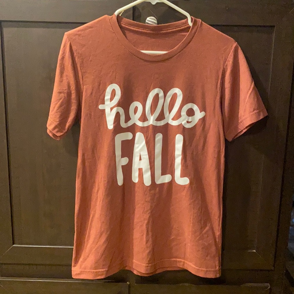 Home made hello fall screen print tee